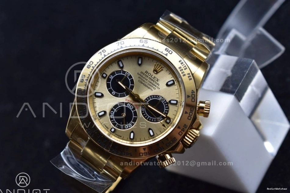 Durable YG V 116505 Dial Clean 399 on Markers 1:1 Edition YG Best SA4130 Black Daytona Bracelet 1115